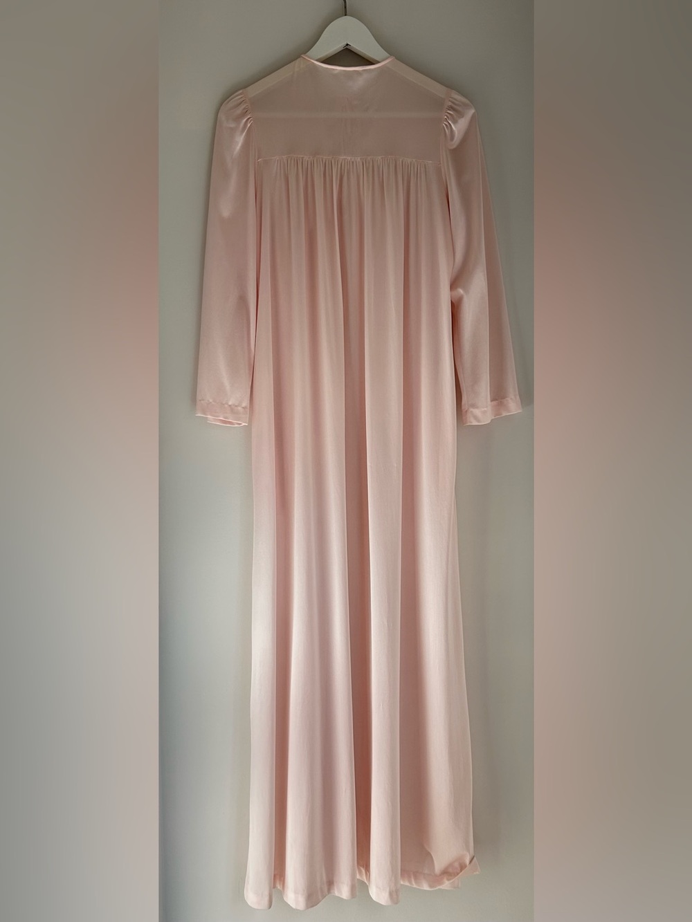 Vintage Lingerie Pink Nylon Nightgown Robe Cover - Picture 2 of 8